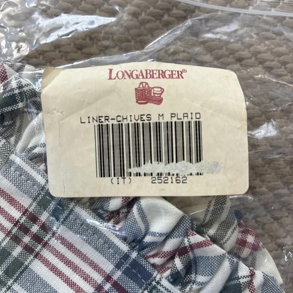 Longaberger Market Day Plaid Chives Basket Liner #252162